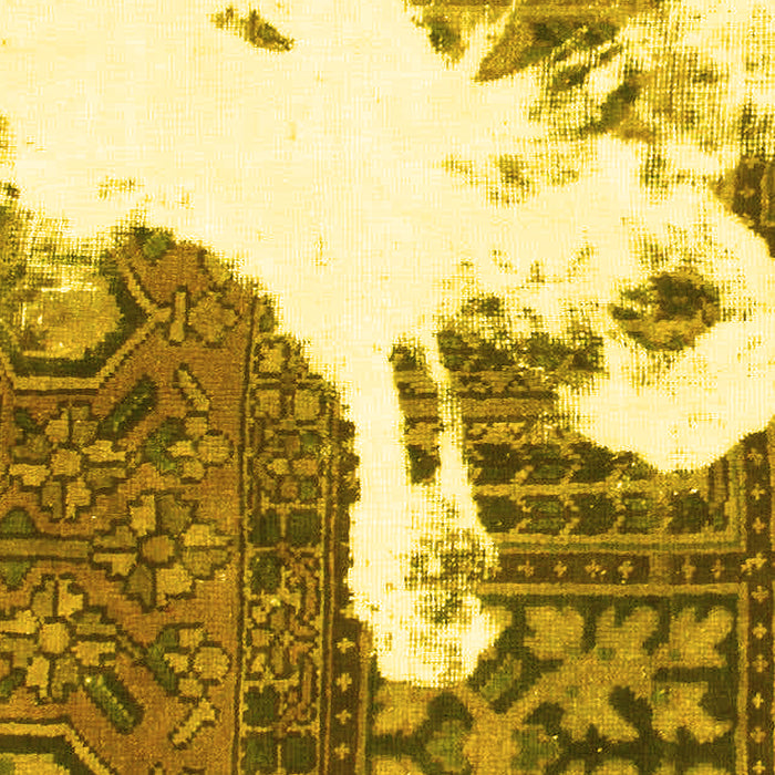 Machine Washable Oriental Yellow Modern Rug, wshabs1005yw