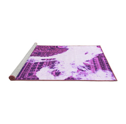 Sideview of Machine Washable Oriental Purple Modern Area Rugs, wshabs1005pur