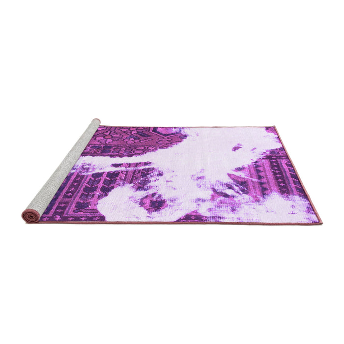 Sideview of Machine Washable Oriental Purple Modern Area Rugs, wshabs1005pur