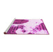 Sideview of Machine Washable Oriental Pink Modern Rug, wshabs1005pnk