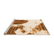 Sideview of Machine Washable Oriental Orange Modern Area Rugs, wshabs1005org