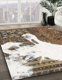 Abstract Desert Sand Beige Oriental Rug, abs1005