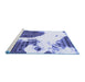 Sideview of Machine Washable Oriental Blue Modern Rug, wshabs1005blu