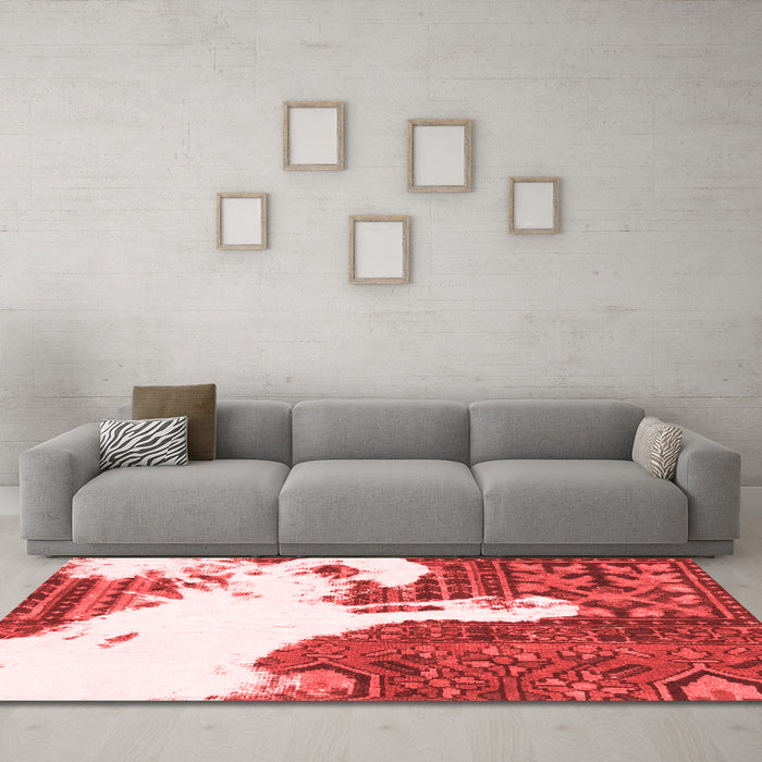 Modern Red Washable Rugs