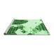 Sideview of Machine Washable Oriental Emerald Green Modern Area Rugs, wshabs1005emgrn