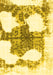 Machine Washable Oriental Yellow Modern Rug, wshabs1006yw