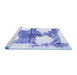 Sideview of Machine Washable Oriental Blue Modern Rug, wshabs1006blu