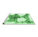 Sideview of Machine Washable Oriental Emerald Green Modern Area Rugs, wshabs1006emgrn