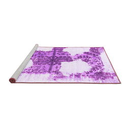 Sideview of Machine Washable Oriental Purple Modern Area Rugs, wshabs1006pur