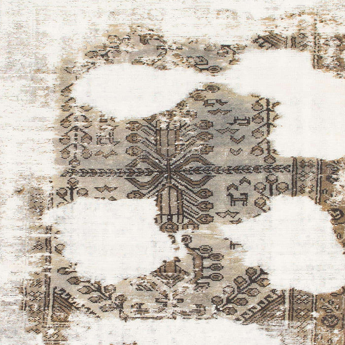 Square Machine Washable Abstract Brown Rug, wshabs1006