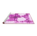 Sideview of Machine Washable Oriental Pink Modern Rug, wshabs1006pnk