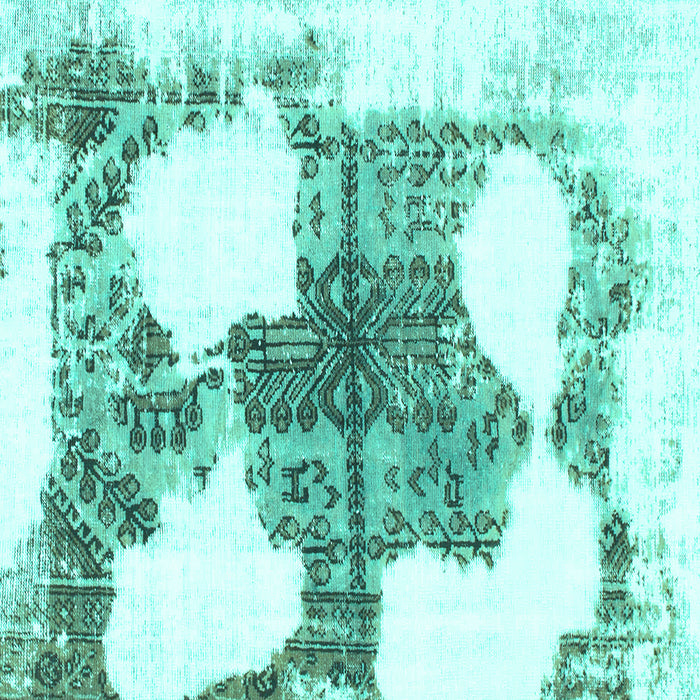 Square Oriental Turquoise Modern Rug, abs1006turq