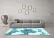 Machine Washable Oriental Light Blue Modern Rug in a Living Room, wshabs1006lblu