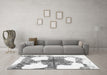 Machine Washable Oriental Gray Modern Rug in a Living Room,, wshabs1006gry
