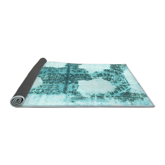 Sideview of Oriental Light Blue Modern Rug, abs1006lblu