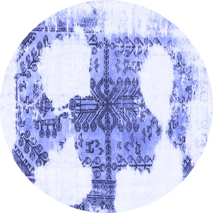 Round Oriental Blue Modern Rug, abs1006blu