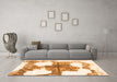 Machine Washable Oriental Orange Modern Area Rugs in a Living Room, wshabs1006org