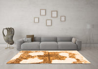 Machine Washable Oriental Orange Modern Rug, wshabs1006org