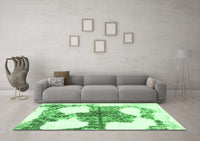 Machine Washable Oriental Emerald Green Modern Rug, wshabs1006emgrn