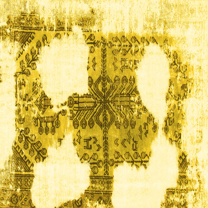 Square Oriental Yellow Modern Rug, abs1006yw