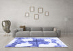 Machine Washable Oriental Blue Modern Rug in a Living Room, wshabs1006blu