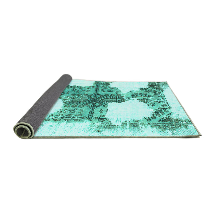 Sideview of Oriental Turquoise Modern Rug, abs1006turq
