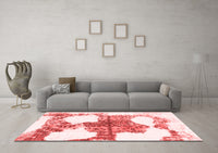 Machine Washable Oriental Red Modern Rug, wshabs1006red