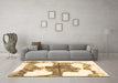 Machine Washable Oriental Brown Modern Rug in a Living Room,, wshabs1006brn