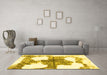 Machine Washable Oriental Yellow Modern Rug in a Living Room, wshabs1006yw