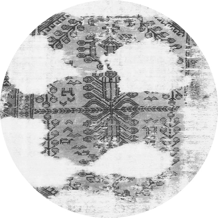 Round Machine Washable Oriental Gray Modern Rug, wshabs1006gry