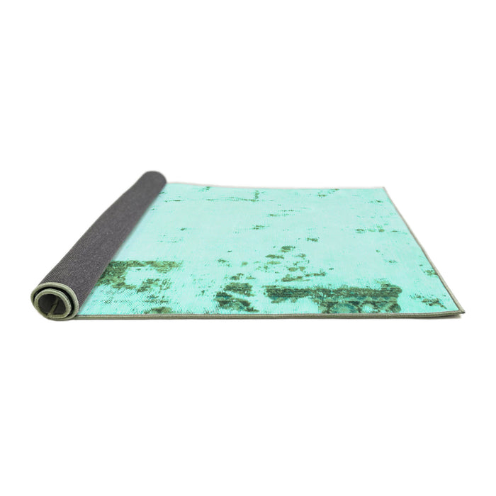 Sideview of Oriental Turquoise Modern Rug, abs1007turq