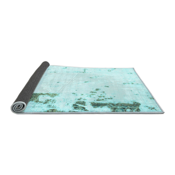 Sideview of Oriental Light Blue Modern Rug, abs1007lblu