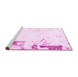 Sideview of Machine Washable Oriental Pink Modern Rug, wshabs1007pnk
