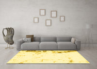 Machine Washable Oriental Yellow Modern Rug, wshabs1007yw