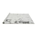 Sideview of Machine Washable Oriental Gray Modern Rug, wshabs1007gry