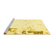 Sideview of Machine Washable Oriental Yellow Modern Rug, wshabs1007yw