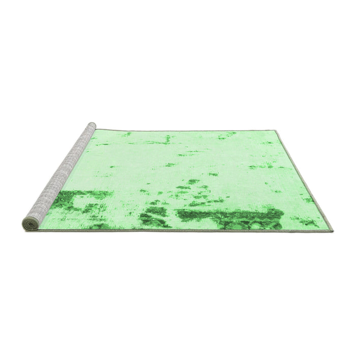 Sideview of Machine Washable Oriental Emerald Green Modern Area Rugs, wshabs1007emgrn