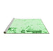 Sideview of Machine Washable Oriental Emerald Green Modern Area Rugs, wshabs1007emgrn