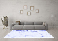 Machine Washable Oriental Blue Modern Rug, wshabs1007blu