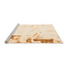 Sideview of Machine Washable Oriental Orange Modern Area Rugs, wshabs1007org