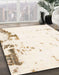 Machine Washable Abstract Whip Beige Rug in a Family Room, wshabs1007