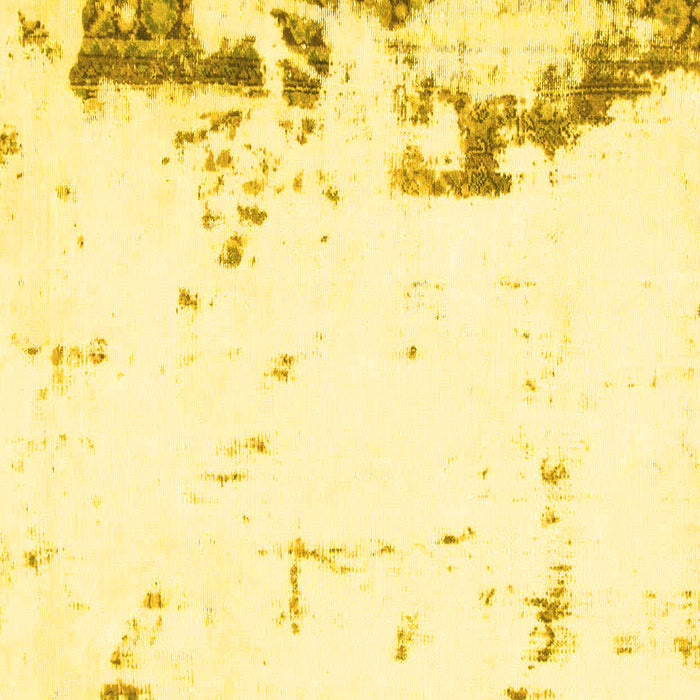 Square Machine Washable Oriental Yellow Modern Rug, wshabs1007yw
