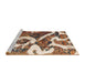 Sideview of Machine Washable Abstract Brown Sugar Brown Rug, wshabs1008