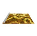 Sideview of Machine Washable Oriental Yellow Modern Rug, wshabs1008yw