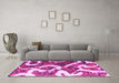 Machine Washable Oriental Pink Modern Rug in a Living Room, wshabs1008pnk