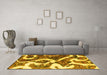 Machine Washable Oriental Yellow Modern Rug in a Living Room, wshabs1008yw