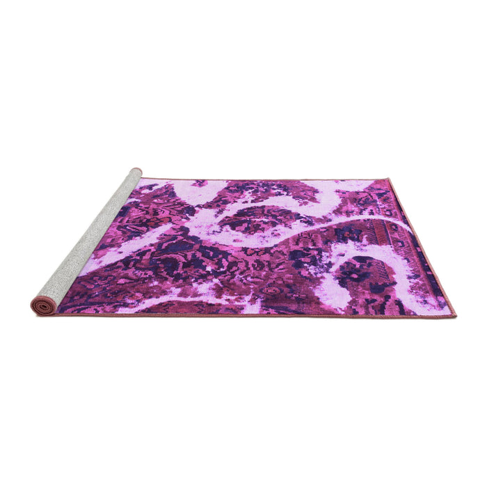 Sideview of Machine Washable Oriental Purple Modern Area Rugs, wshabs1008pur