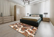 Machine Washable Abstract Brown Sugar Brown Rug in a Bedroom, wshabs1008