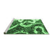 Sideview of Machine Washable Oriental Emerald Green Modern Area Rugs, wshabs1008emgrn