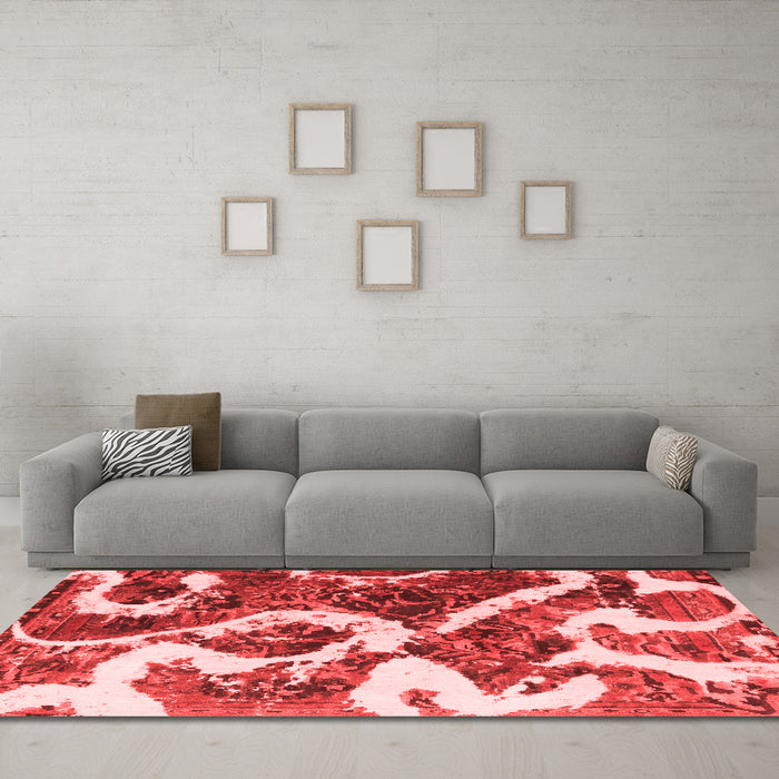 Modern Red Washable Rugs